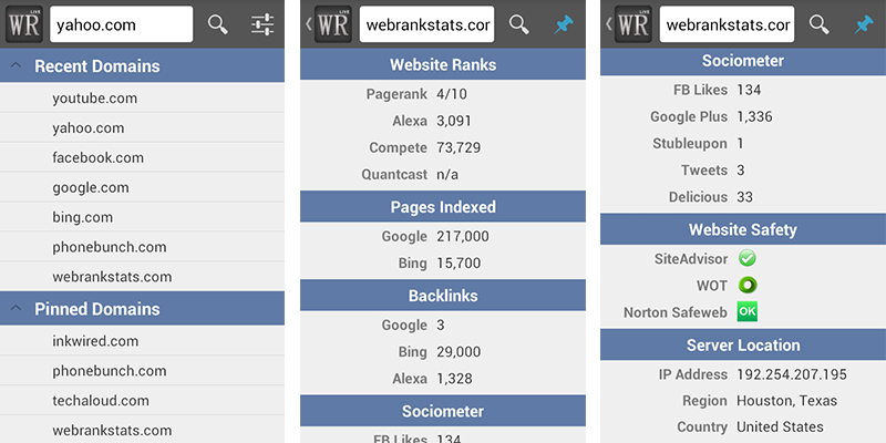 WebRank SEO Live - Android App